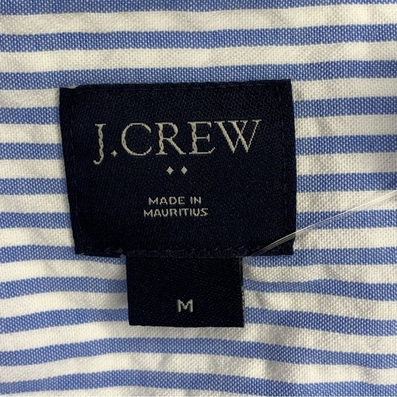 M NEW J Crew Men’s Blue White Striped Long Sleeve Button Down Shirt Medium - Picture 9 of 9